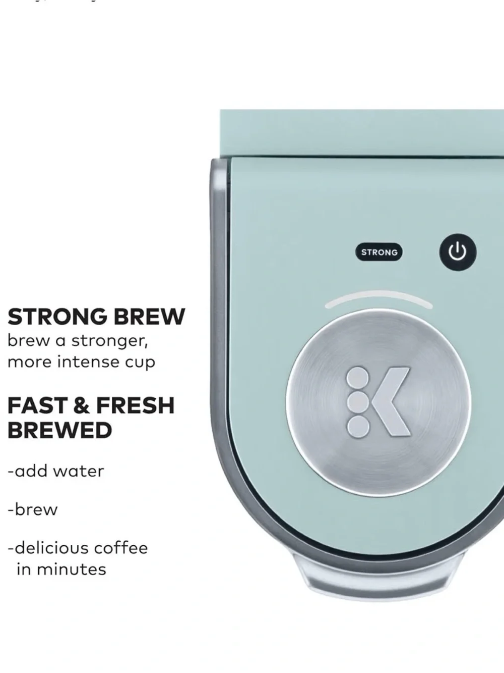 Keurig K-Mini Plus Misty Green 6-12oz Pod Storage & Travel Cup Compatible